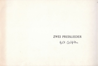 Bill Griffiths. Zwei Preislieder