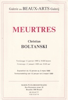 Christian Boltanski. MEURTRES. [Einladungskarte/ invitation card]