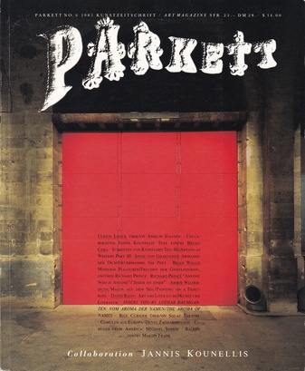 PARKETT NO. 6/ 1985. Collaboration: JANNIS KOUNELLIS. INSERT. LOTHAR BAUMGARTEN