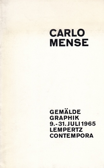 Carlo Mense. Gemälde. Graphik