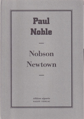 Paul Noble. [Introduction to] Nobson Newton. edition separee # 23