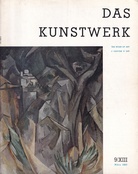 DAS KUNSTWERK/ THE WORK OF ART/ L' OUEVRE D' ART. EINE ZEITSCHRIFT ÜBER ALLE GEBIETE DER BILDENDEN KUNST. JAHRGANG XIII 1960. HEFT 9