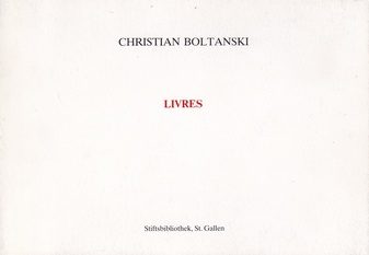 Christian Boltanski. LIVRES