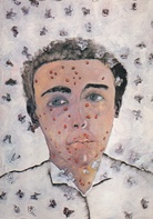 Francesco Clemente. Ohne Titel (Selbstportrait), 1980. [Postkarte/ Postcard Galerie Paul Maenz Köln]