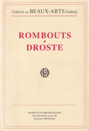 ROMBOUTS & DROSTE. AZART. mars/ maart april/ avril 1990, Galerie des/ Galerij BEAUX-ARTS/ Marie-Puck Broodthaers