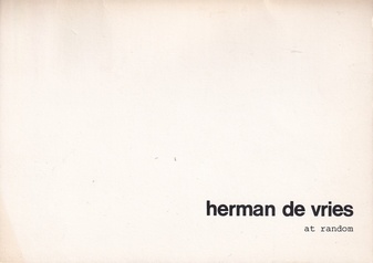 herman de  vries. at random