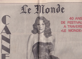 Le Monde. NUMERO SPECIAL MAI 1987. CANNES - RITA HAYWORTH dans 'GILDA'