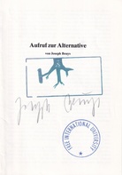 Aufruf zur Alternative von Joseph Beuys [signed/ signiert mit Stempel]