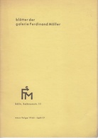 blätter der Galerie Ferdinand Möller. neue folge 1955 - heft 17. ausstellung Willi Baumeister aus den Jahren 1912 bis 1955. 7. mai - 4. juni 1955