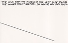 ONE LINE FROM THE MIDDLE OF THE LEFT SIDE TOWARD THE LOWER RIGHT CORNER. SOL LEWITT, NEW YORK 7/12/73 [POSTCARD FROM 'IMAGE BANK POSTCARD SHOW', 1977]