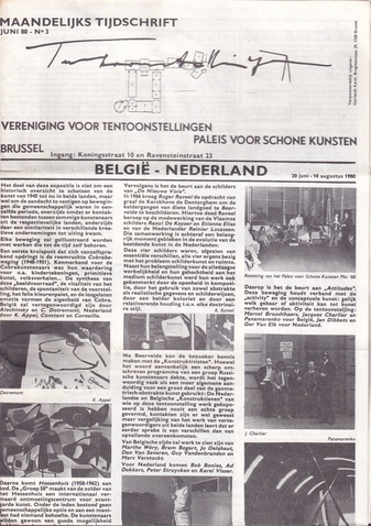 Exposition/ Tentoonstelling. MENSUEL/ MAANDELIJKS TIJDSCHRIFT JUIN/ JUNI '80 No. 3