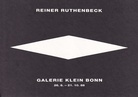 REINER RUTHENBECK. GALERIE KLEIN BONN, 26.8. - 21.10. 1988 [invitation card/ Einladungskarte]