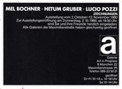 MEL BOCHNER - HETUM GRUBER - LUCIO POZZI. ZEICHNUNGEN. Ausstellung vom 2. Okt. -12. Nov. 1980, Galerie Art in Progress München [invitation card/ Einladungskarte]