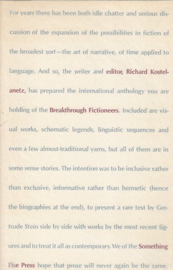 Breakthrough Fictioneers. An Anthology [edited by richard Kostelanetz]