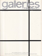 galeries Magazine International Edition No 15, OCT/ NOV 1986. JEAN-PIERRE RAYNAUD - DANIEL VARENNE, ...