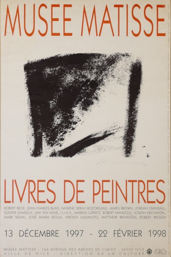 MUSEE MATISSE. LIVRES DE PEINTRES. Nice, 13 DECEMBRE 1997 - 22 FEVRIER [Plakat/ Poster]