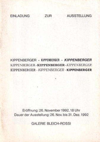 KIPPENBERGER - KIPPENBERGER - KIPPENBERGER