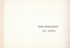 Bill Griffiths. Zwei Preislieder