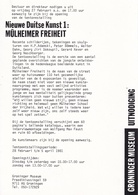 Nieuwe Duitse Kunst 1: MÜLHEIMER FREIHEIT. Groninger Museum 1981 [invitation card/ Einladungskarte]