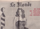 Le Monde. NUMERO SPECIAL MAI 1987. CANNES - RITA HAYWORTH dans 'GILDA'