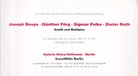 Joseph Beuys - Günther Förg - Sigmar Polke - Dieter Roth, Grafik und Multiples. Galerie Heinz Holtmann Berlin, 23. Januar 1999 [invitation card/ Einladungskarte]