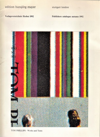 edition hansjörg mayer. Verlagsverzeichnis Herbst/ Publishers catalogue autumn 1992