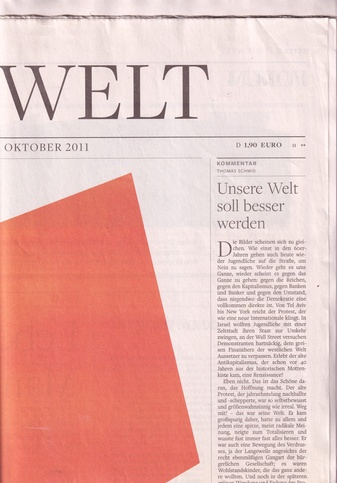 DIE WELT. 6. Oktober 2011. Sonderausgabe: 'Die Welt' des Ellsworth Kelly