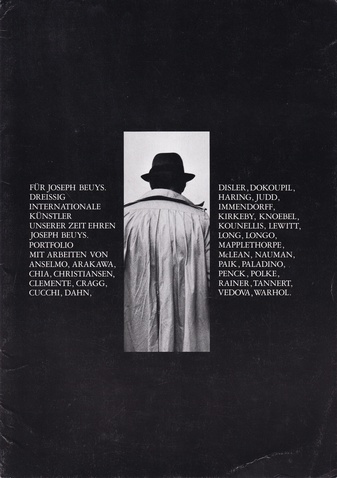 für Joseph Beuys. Dreissig internationale Künstler unserer Zeit Ehren Joseph Beuys [Ankündigung Mappenwerk 'für Joseph Beuys']