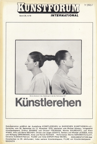 KUNSTFORUM Band 28, 4/ 78. Künstlerehen