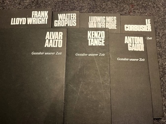 Gestalter unserer Zeit. Alvar Aalto/ Le Corbusier/ Antoni Gaudi/ Walter Gropius/ Ludwig Mies van der Rohe/  Kenzo Tange// Frank Llooyd Wright