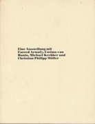 Eine Ausstellung mit Fareed Armaly, Cosima von Bonin, Michael Krebber und Christian Philipp Müller. Kunstraum Daxer 1991