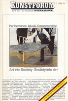 KUNSTFORUM. Bd. 13, Feb. - Apr. 1975. Performance - Musik - Demonstration/ Art in Society - Society into Art