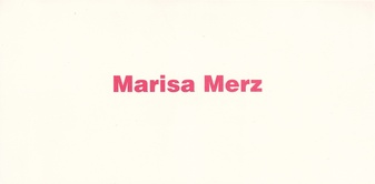 Marisa Merz. Villa delle Rose Bologna, 21 Maggio 1998 [Einladungskarte/ invitation card]