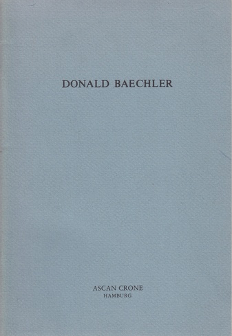 DONALD BAECHLER. Hamburger Gemälde. 