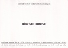 konrad fischer und arno kohnen zeigen HIROSHI HIROSE, 14.1.1979 bis zum 3.2.1979 [invitation card/ Orig. Einladungskarte]