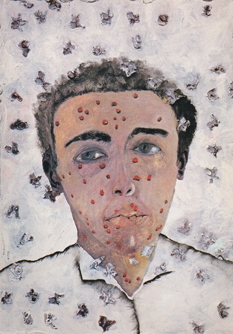 Francesco Clemente. Ohne Titel (Selbstporträt), 1980. Galerie Paul Maenz Köln [Postkarte/ postcard]