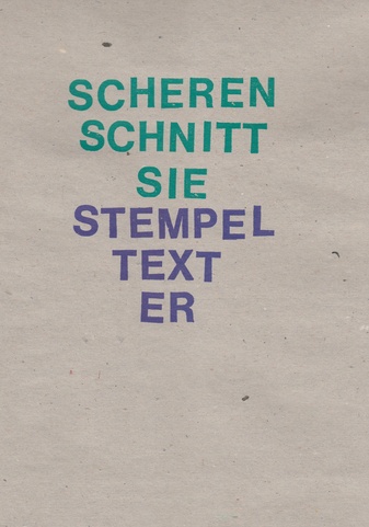 Li Portenlänger/ Michael Harre. ELF + ELF. Scherenschnitt Sie/ Stempeltext Er.