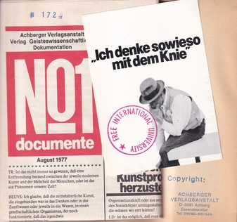 Joseph Beuys. No 1 documente. Abendunterhaltung