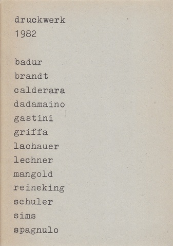 druckwerk editionskatalog 1982