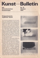 Kunst- Bulletin des Schweizerischen Kunstvereins Nr. 10, Oktober 1972