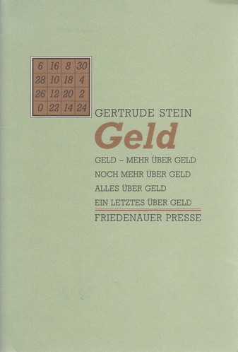 GERTRUDE STEIN. Geld